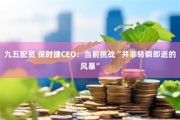 九五配资 保时捷CEO:当前挑战“并非转瞬即逝的风暴”